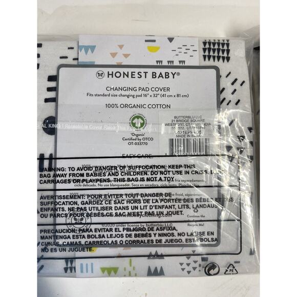Honest Baby Changing Pad Covers Set of 2 100% Organic Cotton Easy Care Soft - Picture 4 of 5